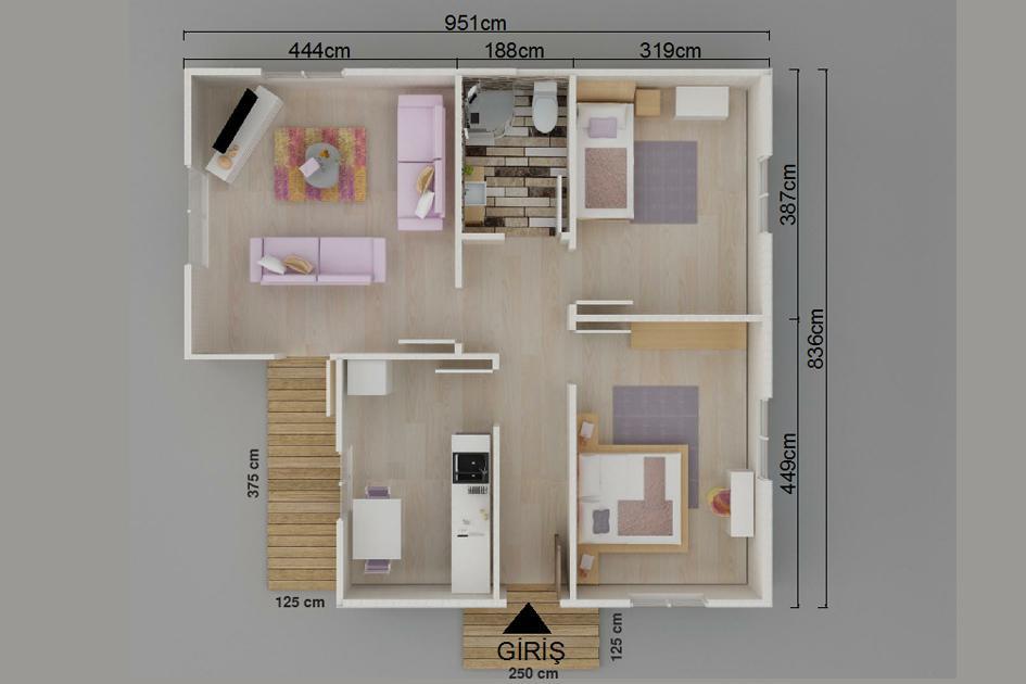Kayseri Prefabrik 77 mt - Görsel 2